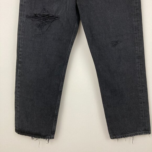 NWT Agolde 90s Crop in Shutter Size 28 Distressed Cotton Button Fly Frayed Hem - Picture 7 of 15
